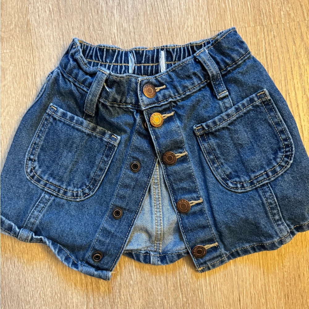 Denim Kids Skirt with Button Details